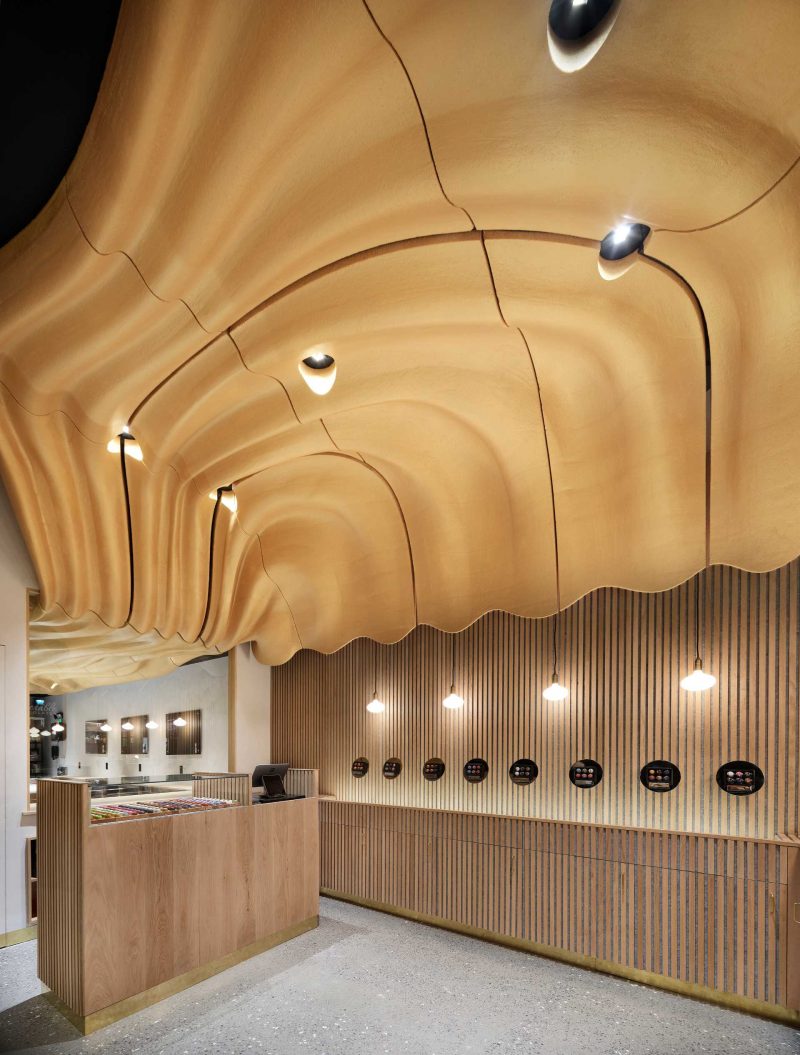 A Sculptural Ceiling Inspired By Flowing Chocolate Can Be Seen Inside ...