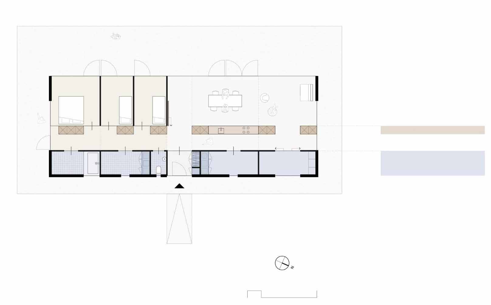 The floor plan for a modern home.