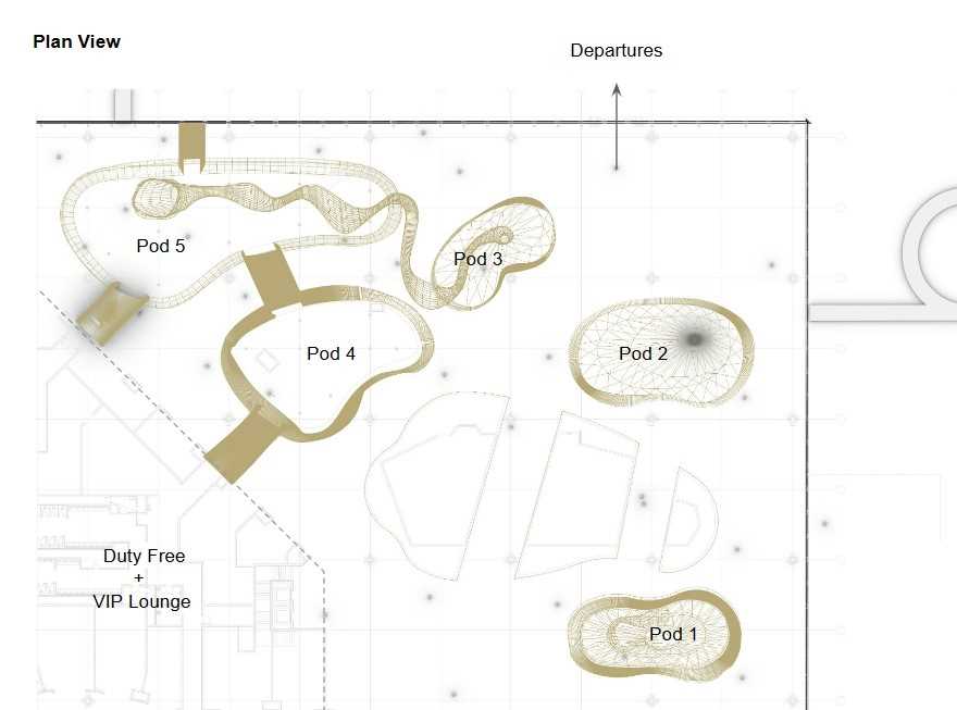 The interior of Bengaluru International Airport features over 5 miles (9km) of rattan that makes up pods and sculptures.