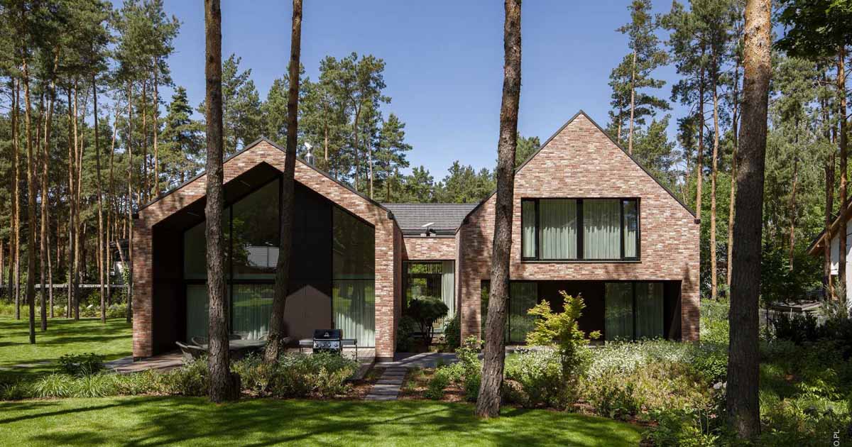 A Modern Brick Home Designed Around The Original Placement Of Trees
