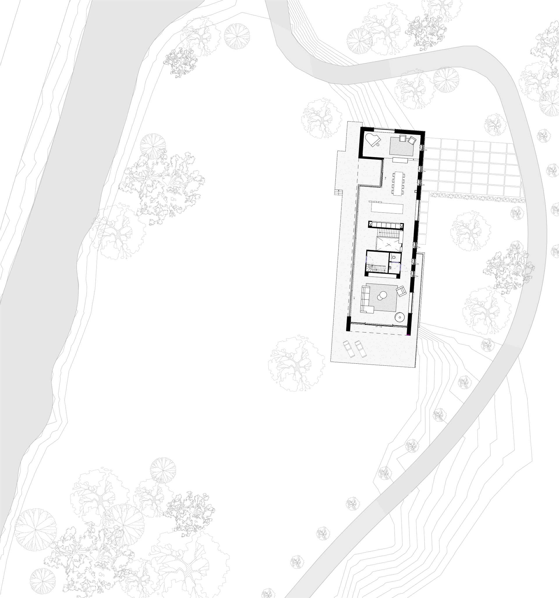 The floor plan of a modern home.