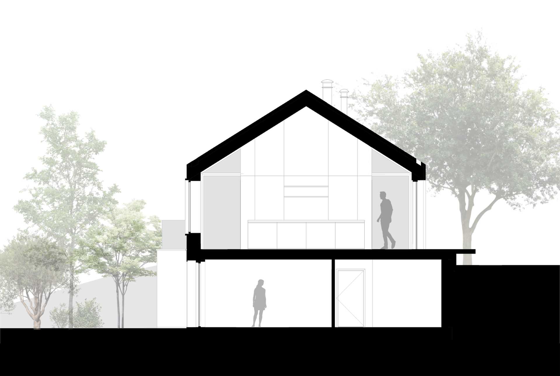 The section diagram of a modern home.