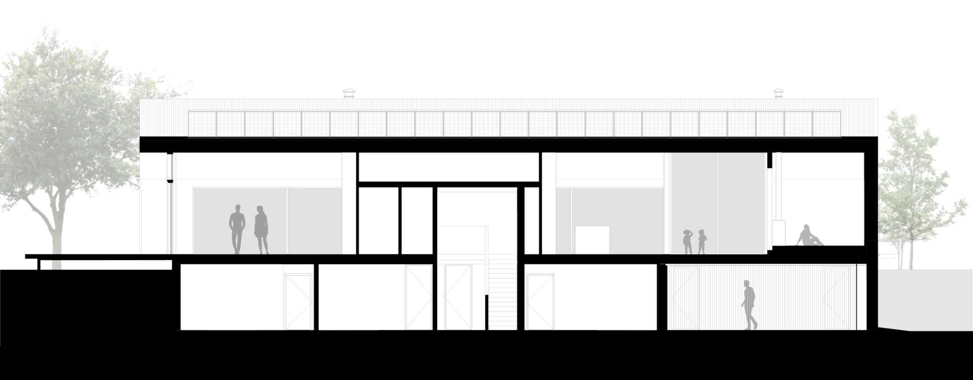 The section diagram of a modern home.