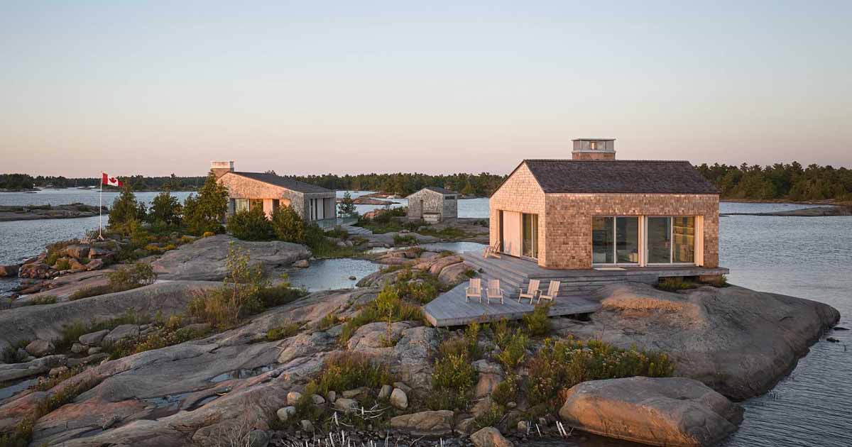 A Cluster Of Shingle-Clad Buildings Create An Island Cottage Experience For These Owners