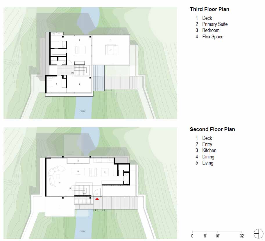 Architectural drawings for a modern home.