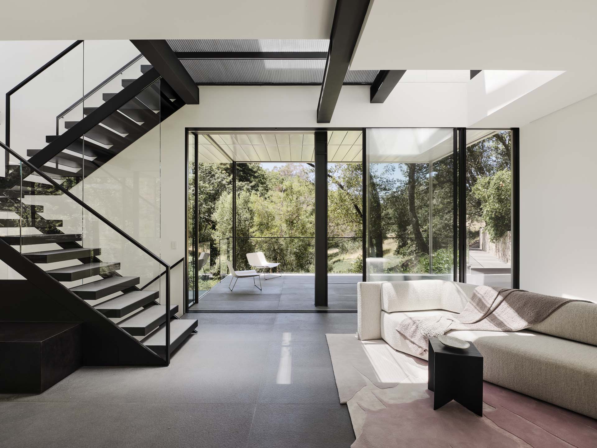 A black and white interior for a modern home.