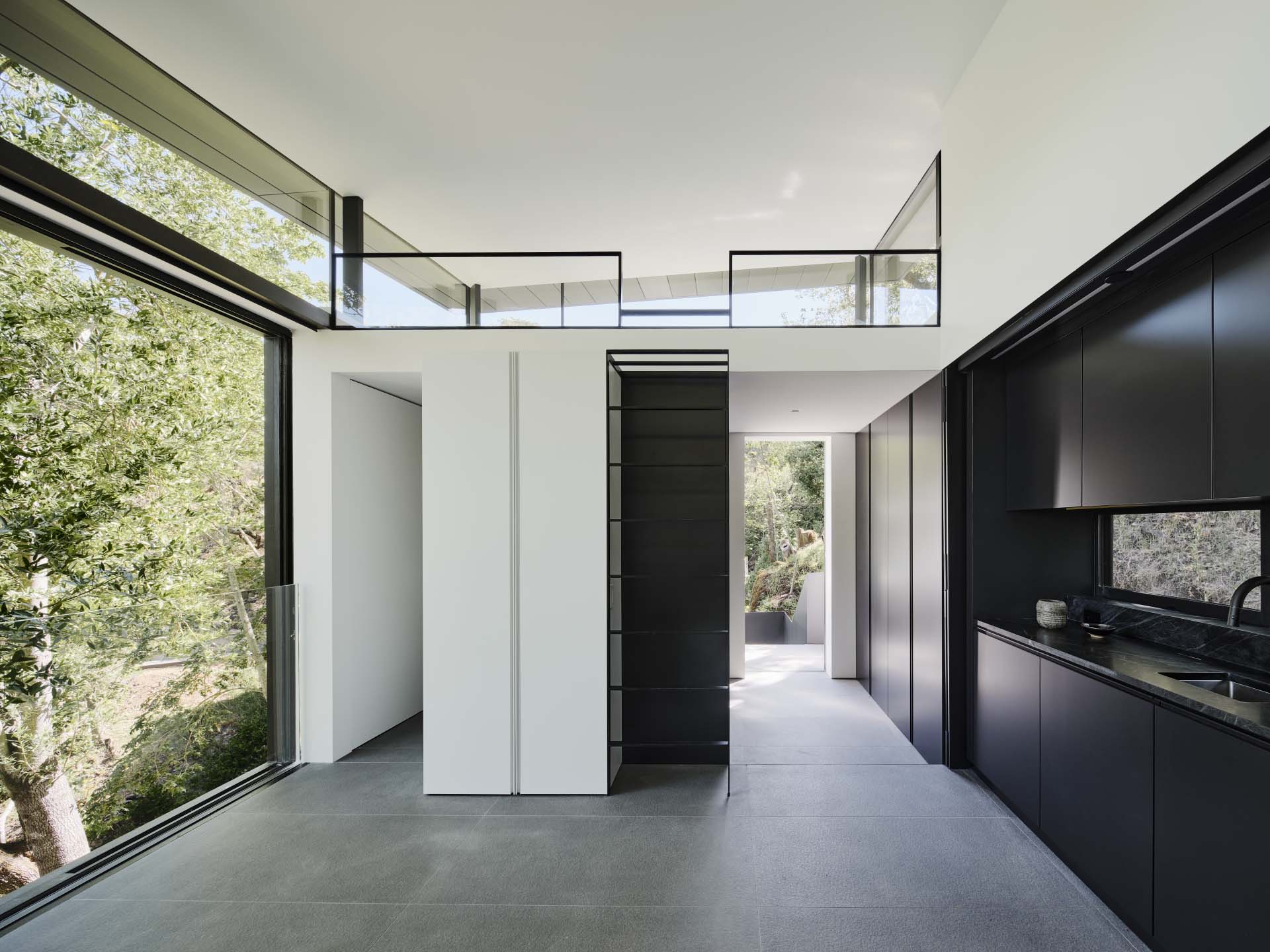 A black and white interior for a modern home.