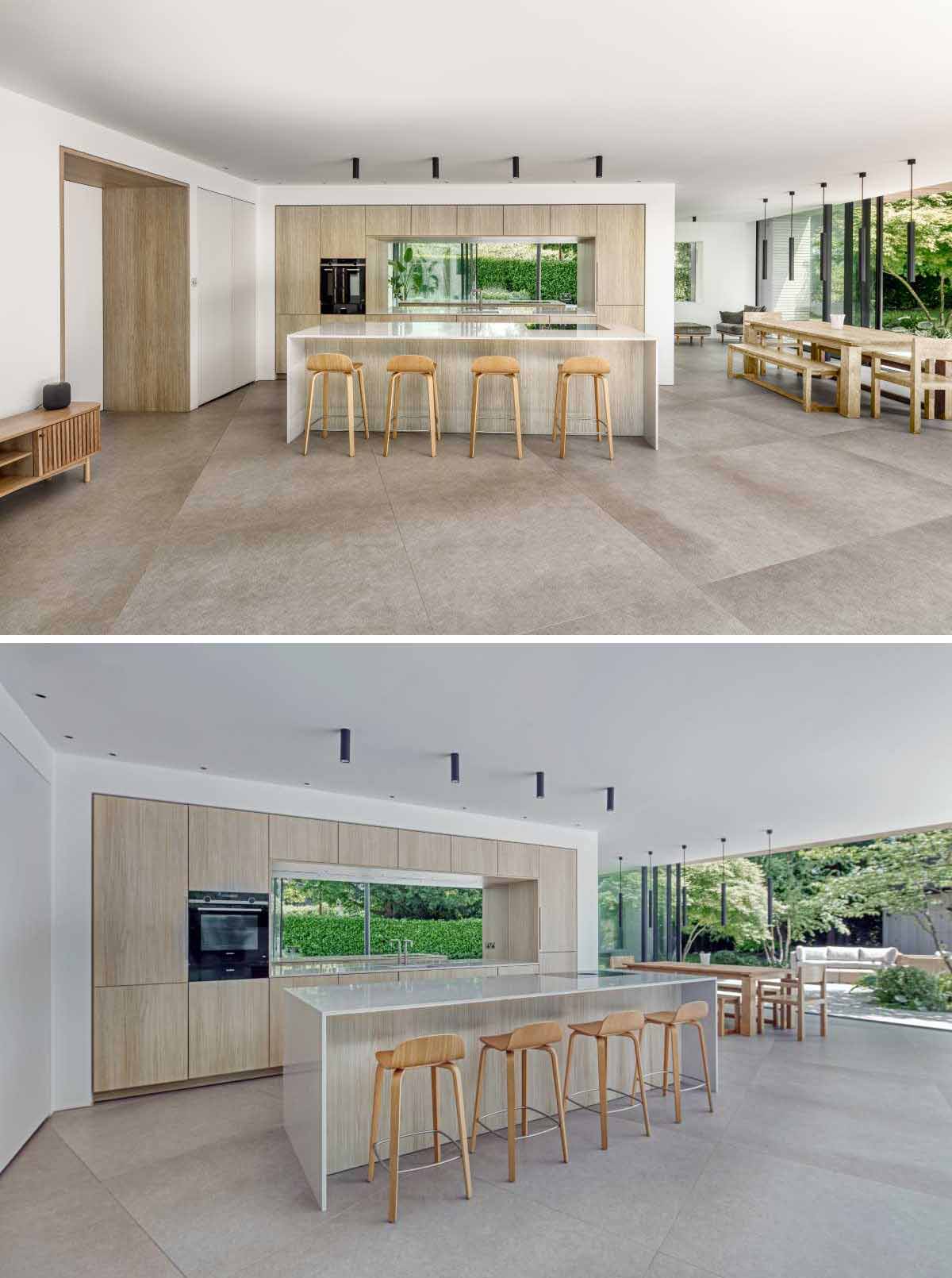 A new contemporary extension makes room for an open plan kitchen and dining area.