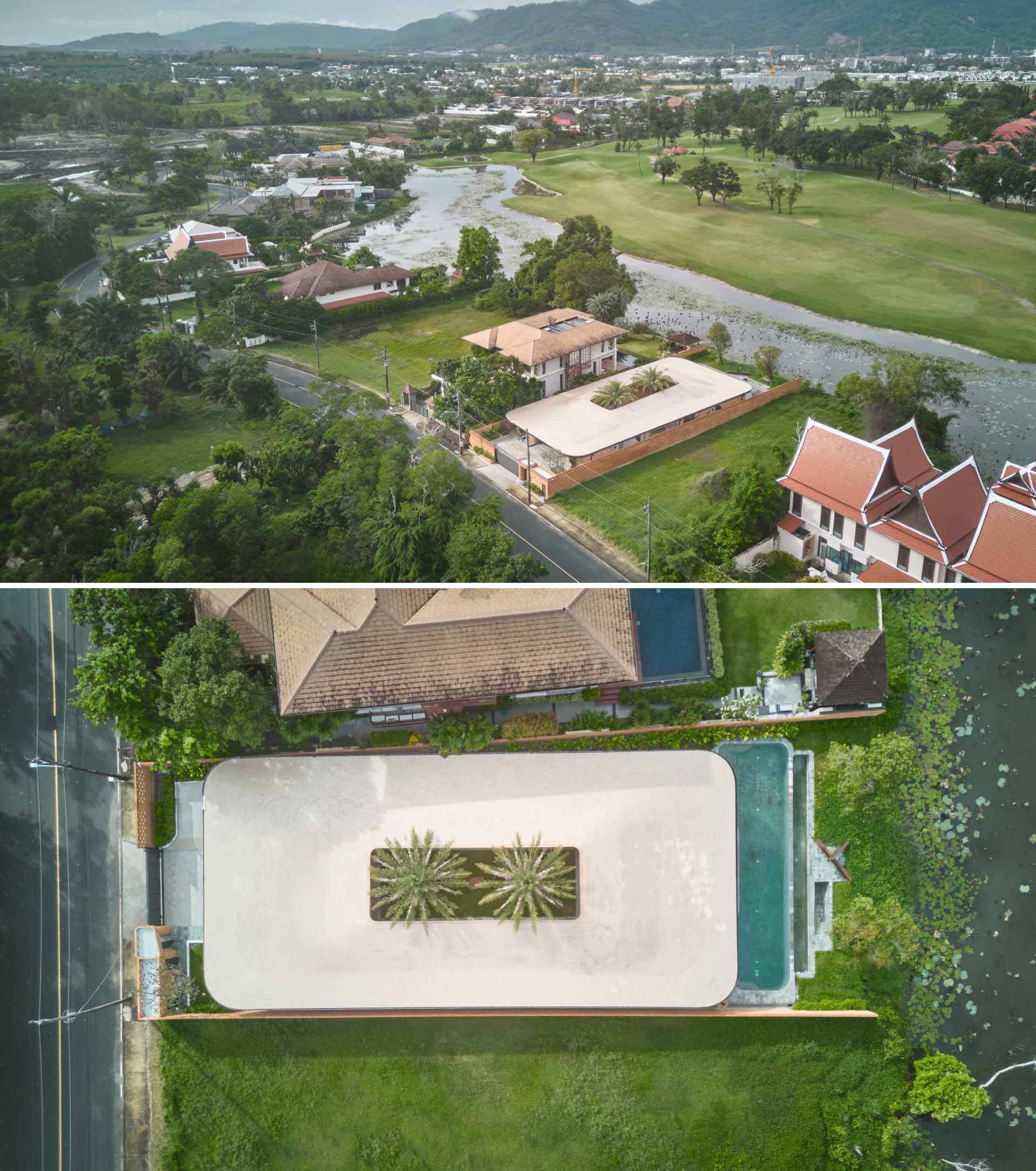 A contemporary brick house in Thailand.