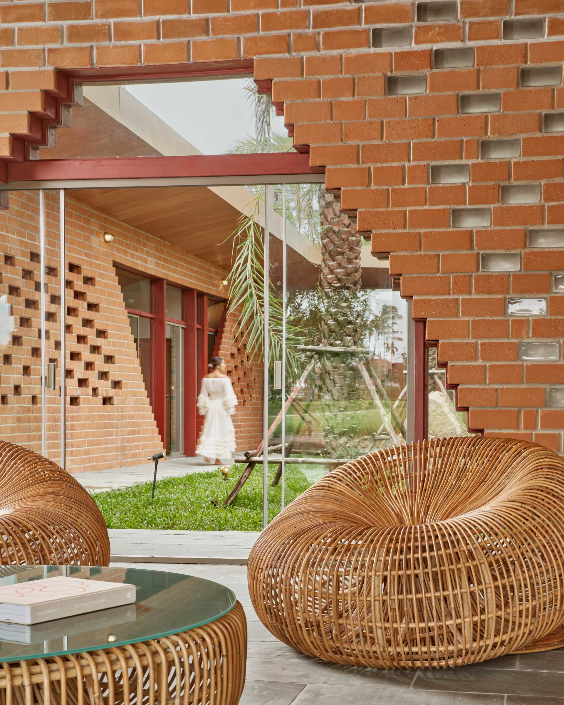 A contemporary brick house in Thailand.