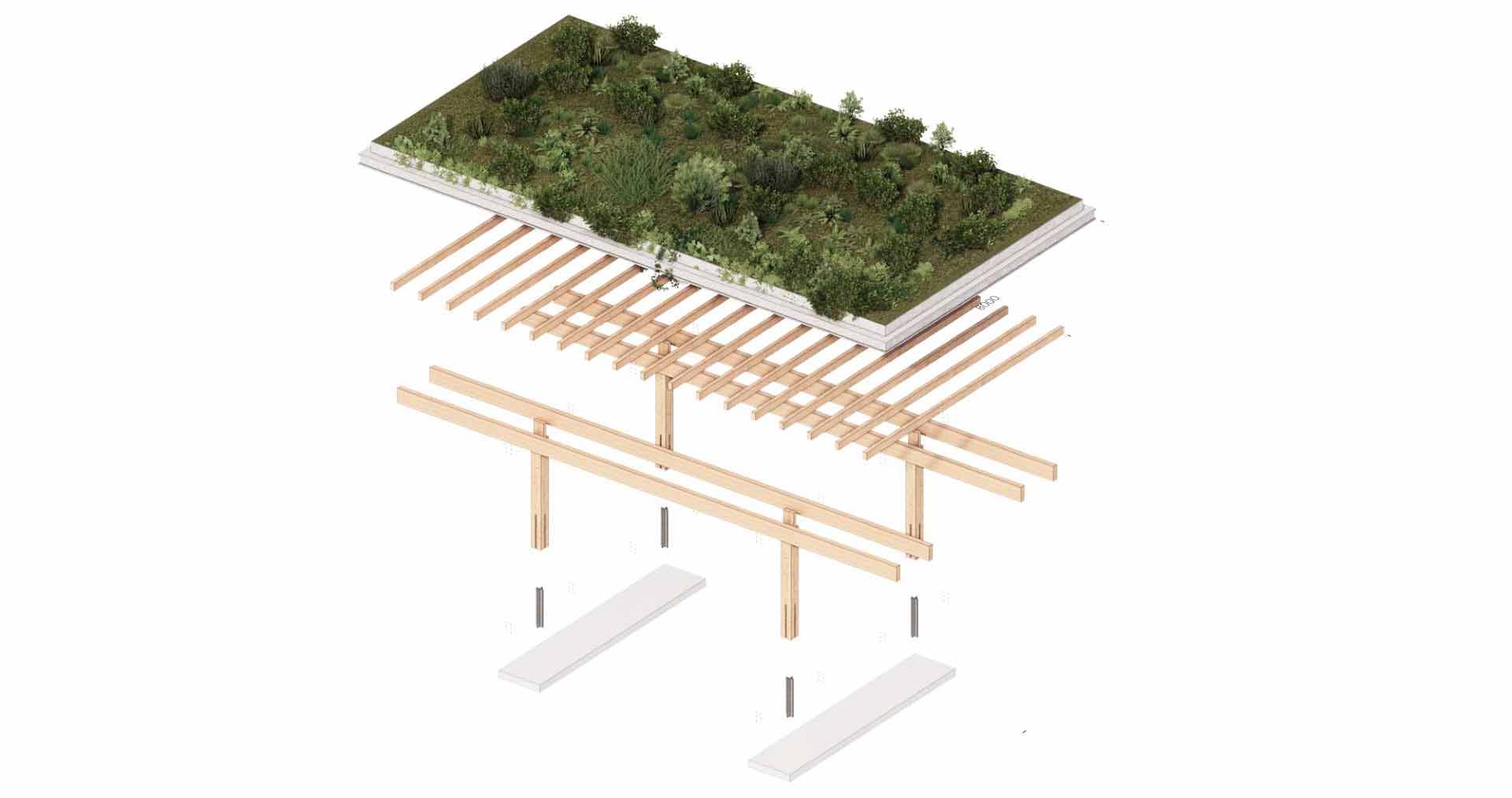 Design concept drawing for a contemporary charging station.