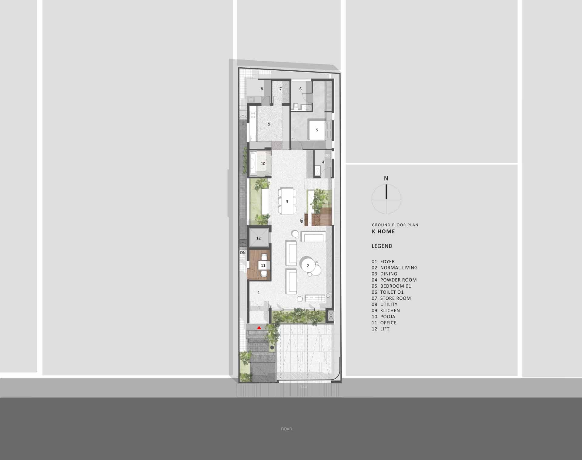 The floor plan of a modern home.