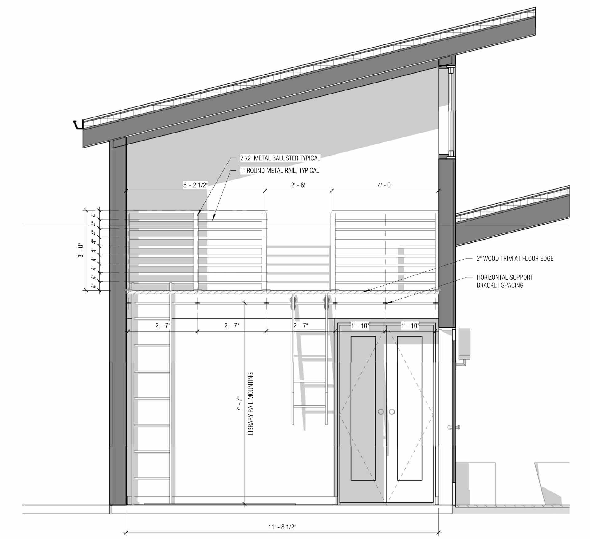 Architectural drawing for a backyard cottage.