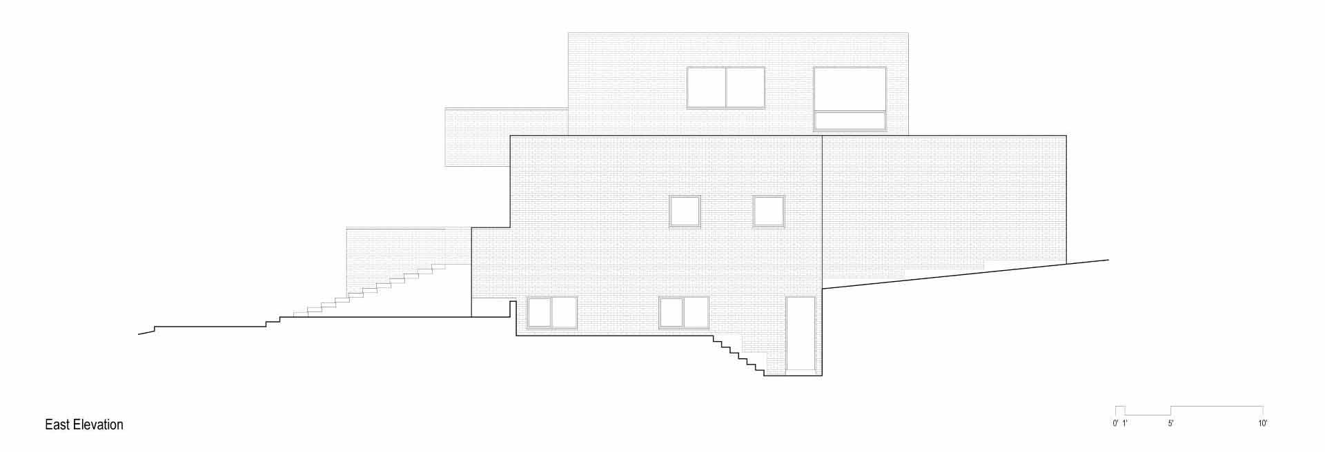 The architectural drawings for a modern three storey home.