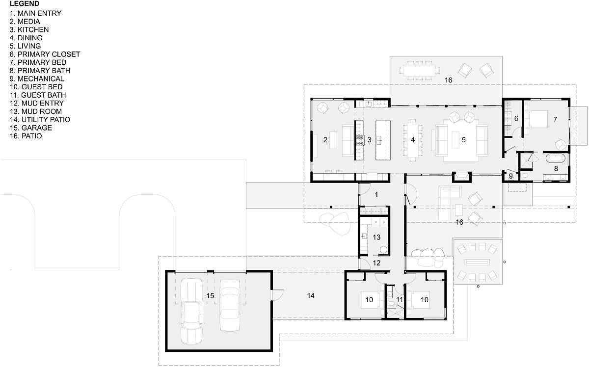 Architectural drawings for a home on a ranch.