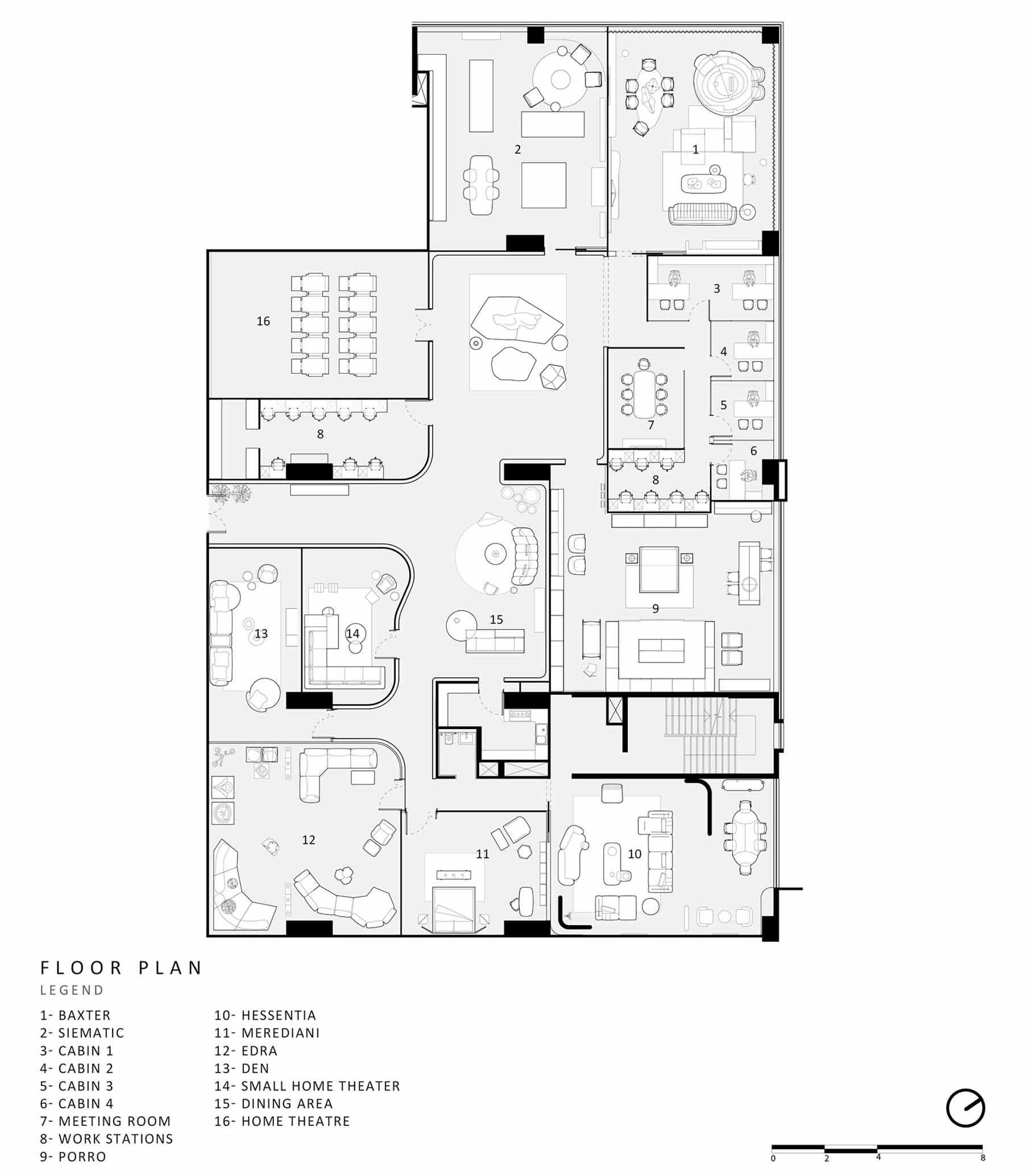 The floor plan of a gallery and store.