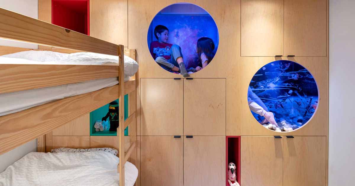 A Kid’s Bedroom With Built-In Reading Nooks