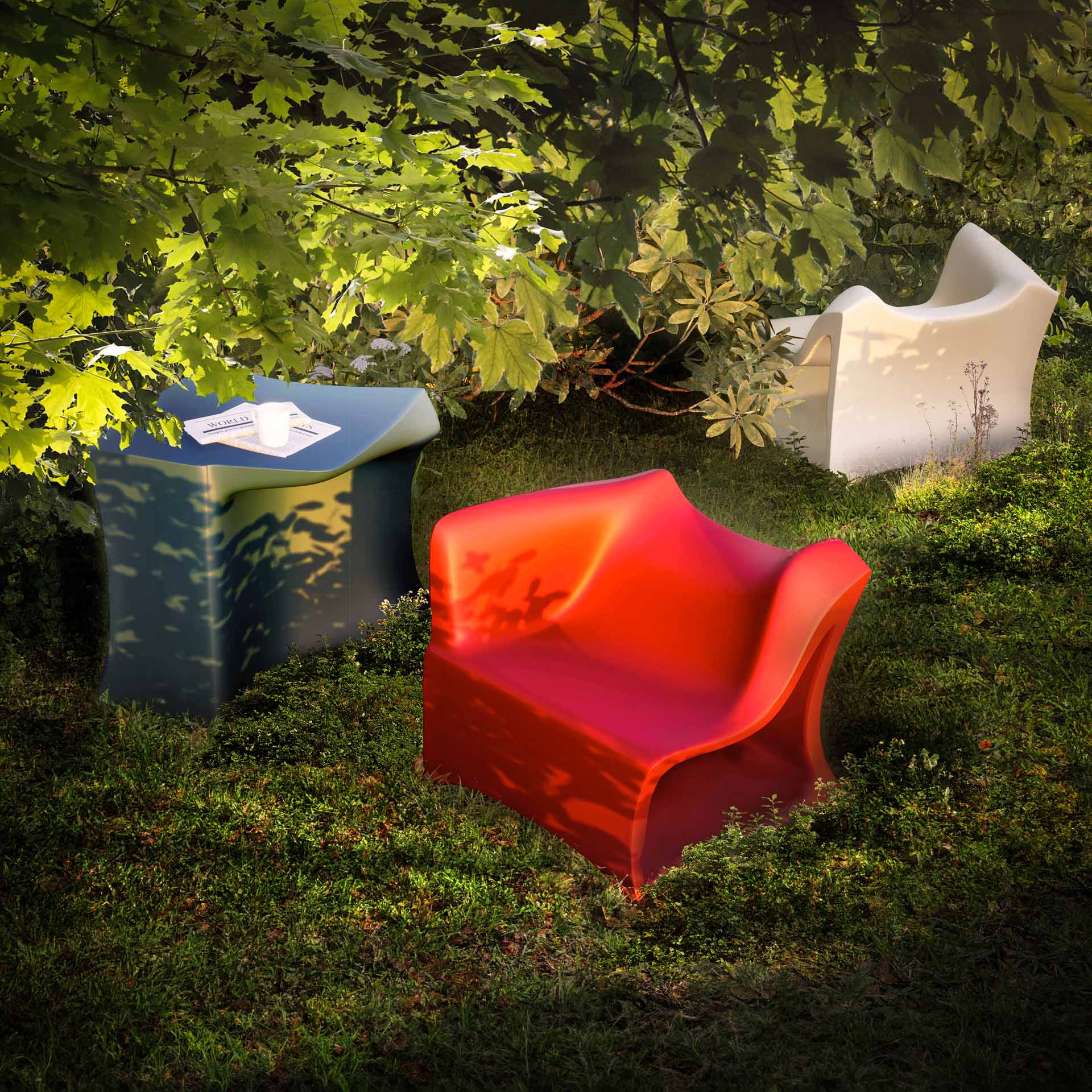 Modern outdoor furniture.