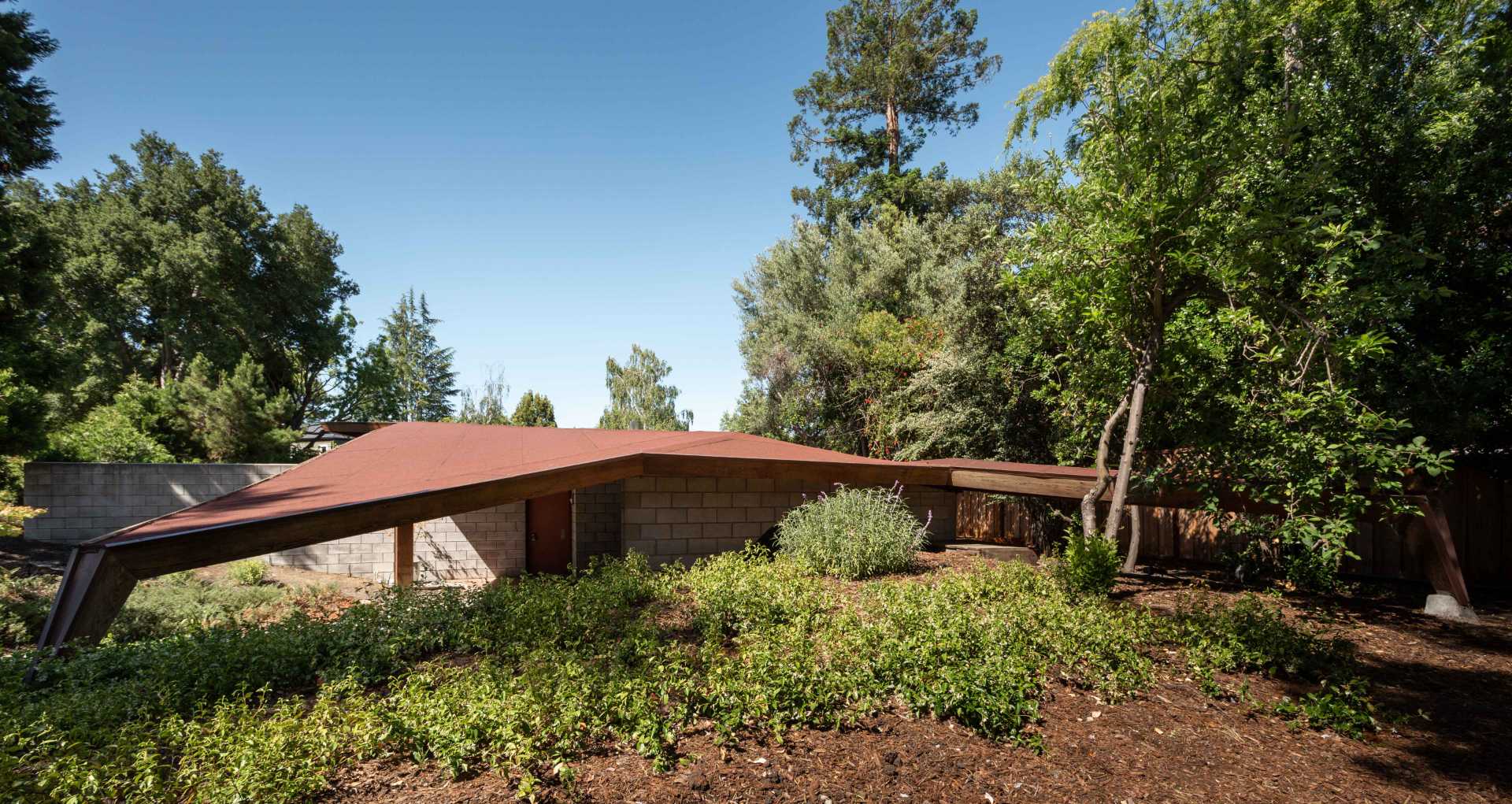 A mid-century modern home before receiving a renovation and new addition.