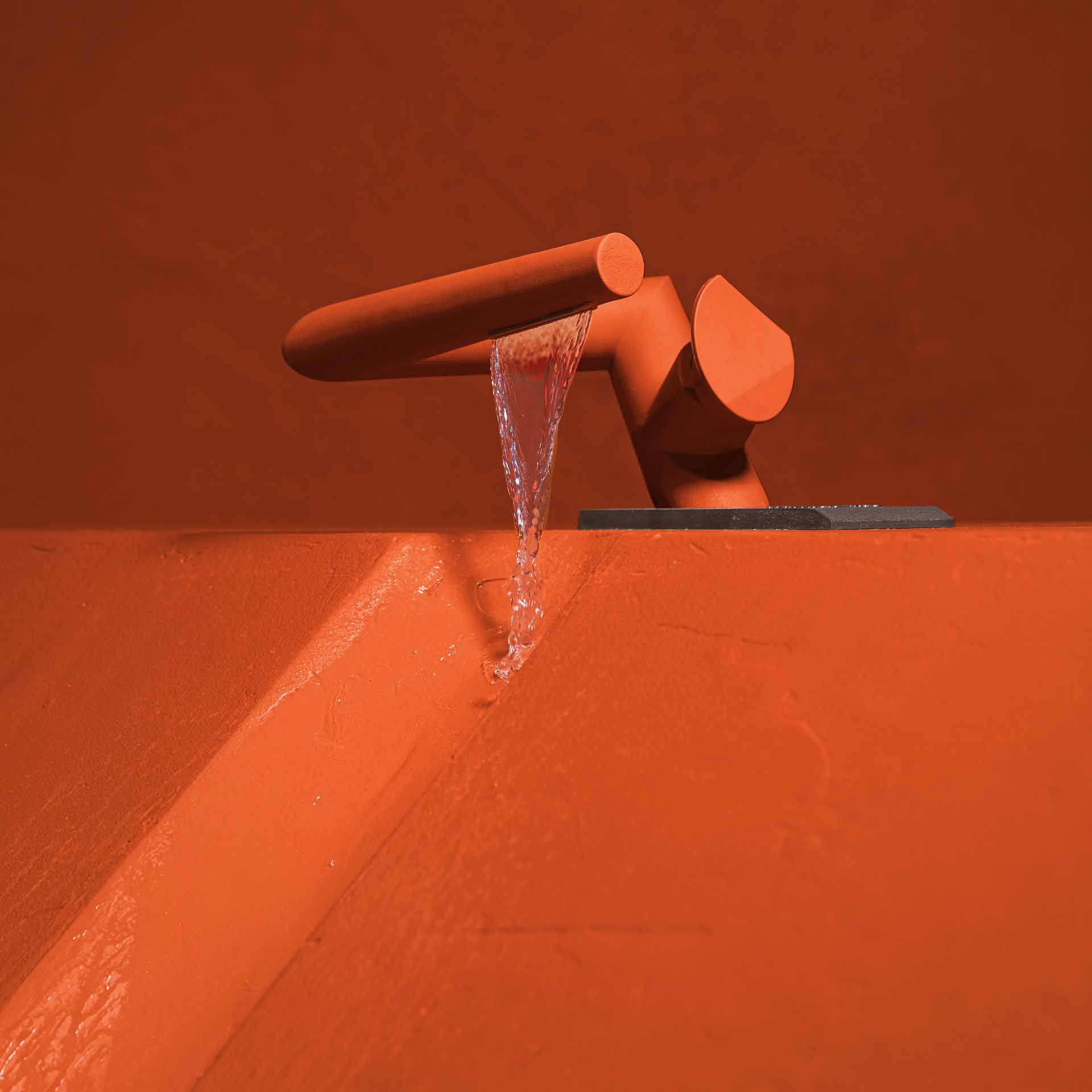 Modern sculptural faucet.