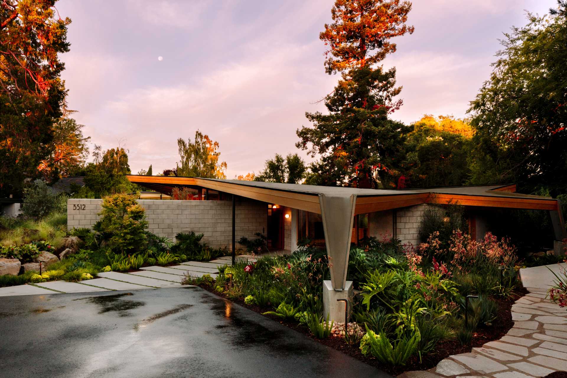 A renovated mid-century modern home.