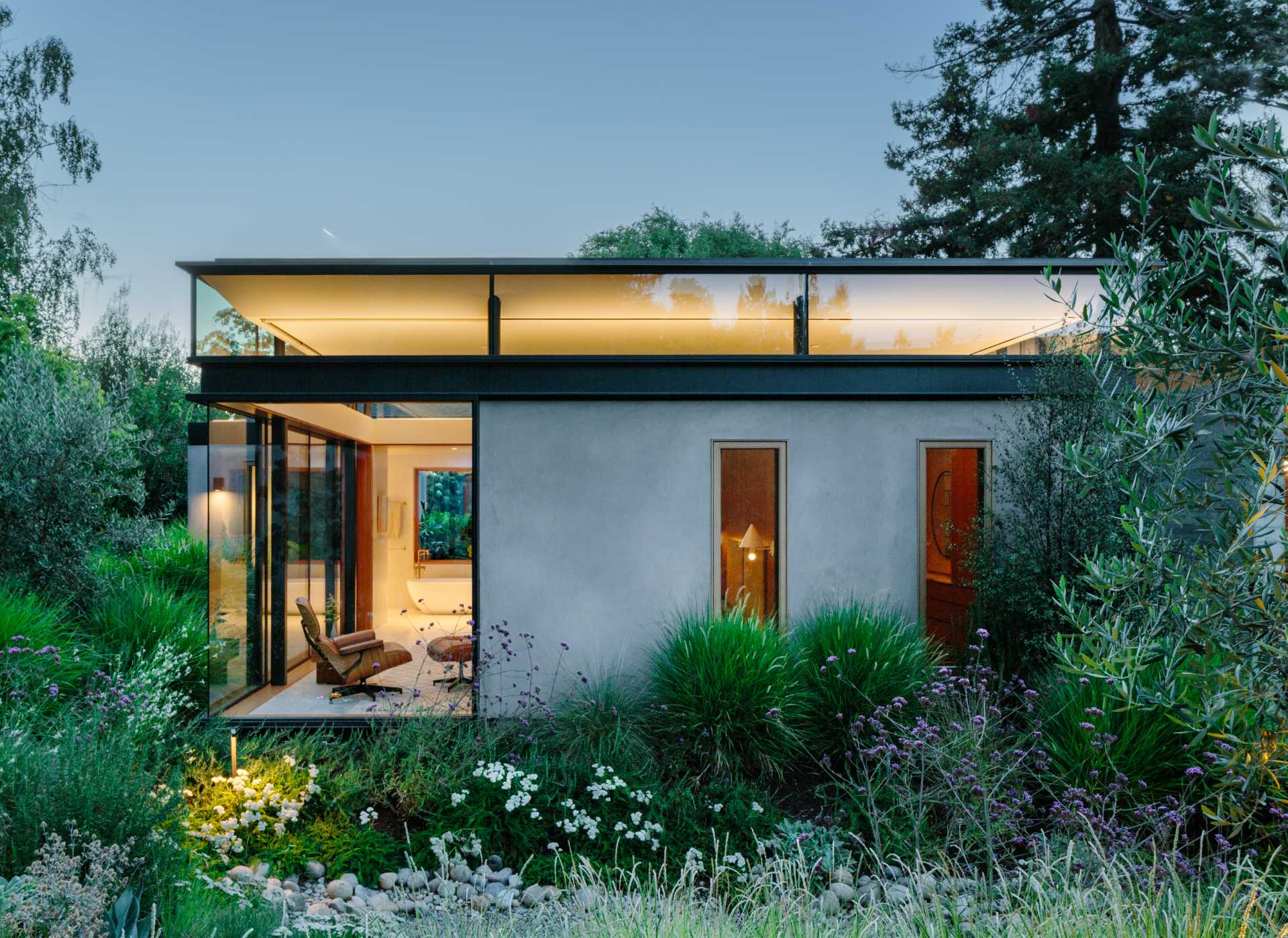 A renovated mid-century modern home.