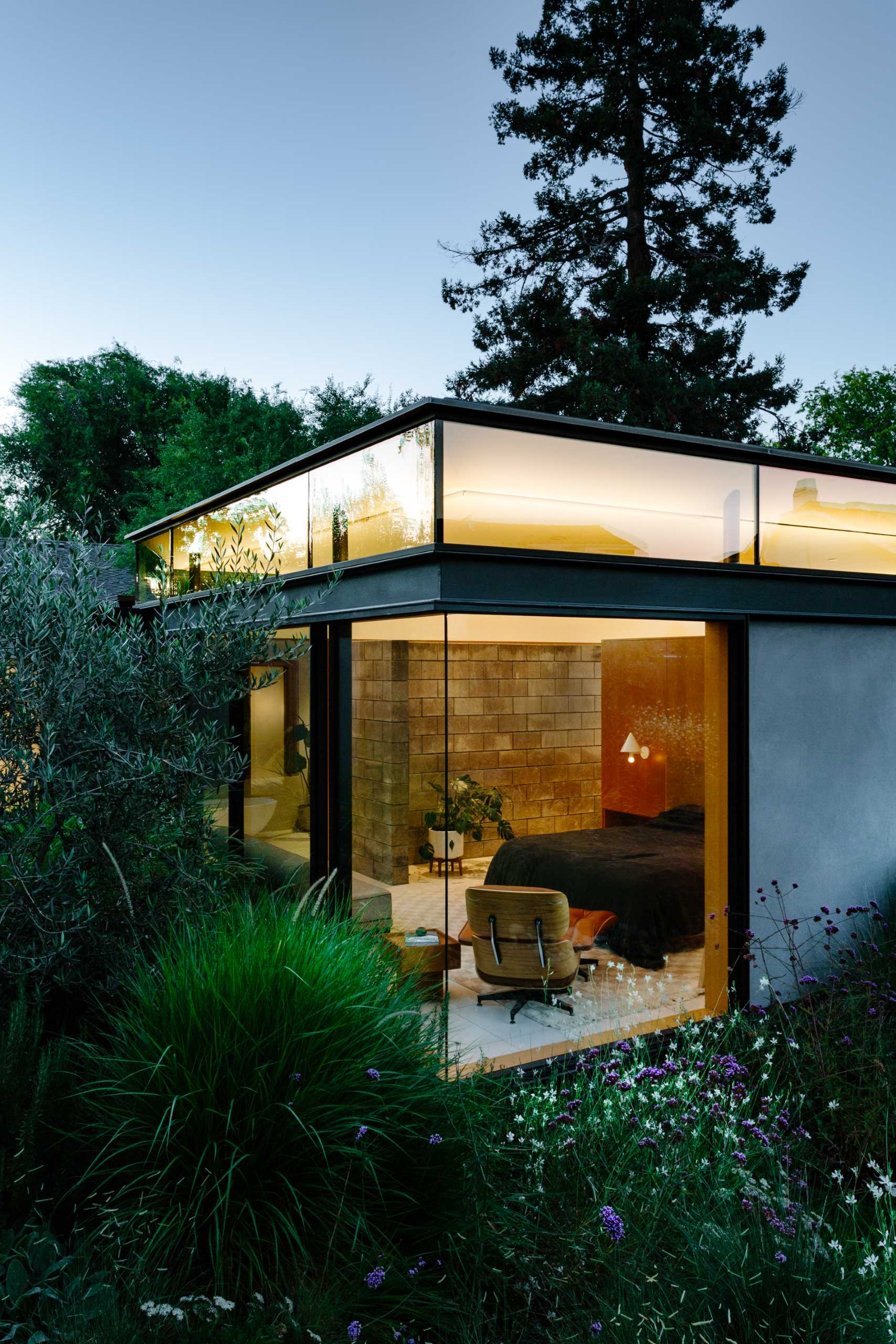 A renovated mid-century modern home.