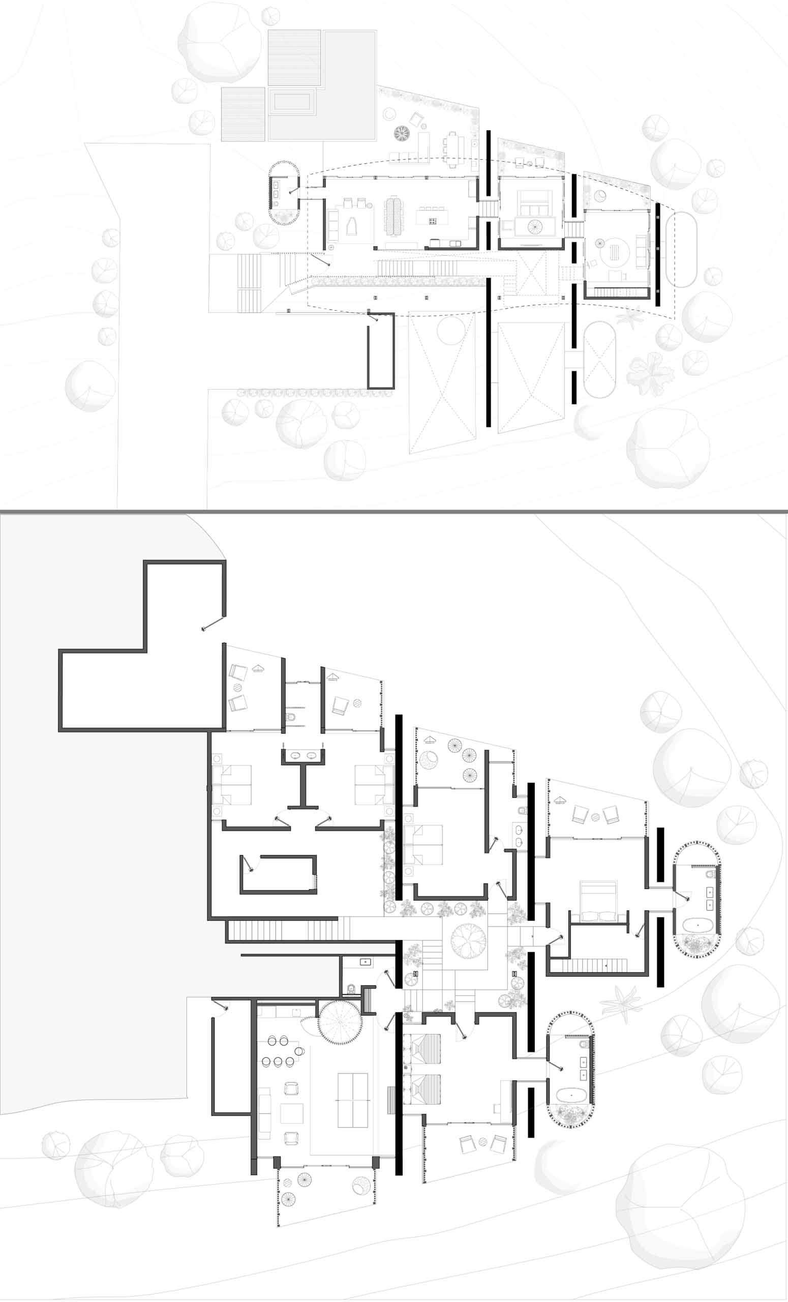 The floor plan of a modern home.