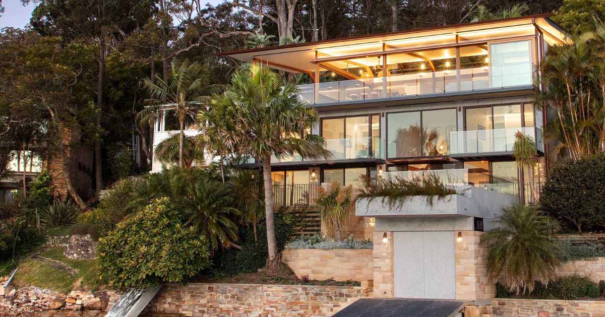 The Illuminated Ceiling Makes The Roof On This Home Almost Appear To Be Floating Above It